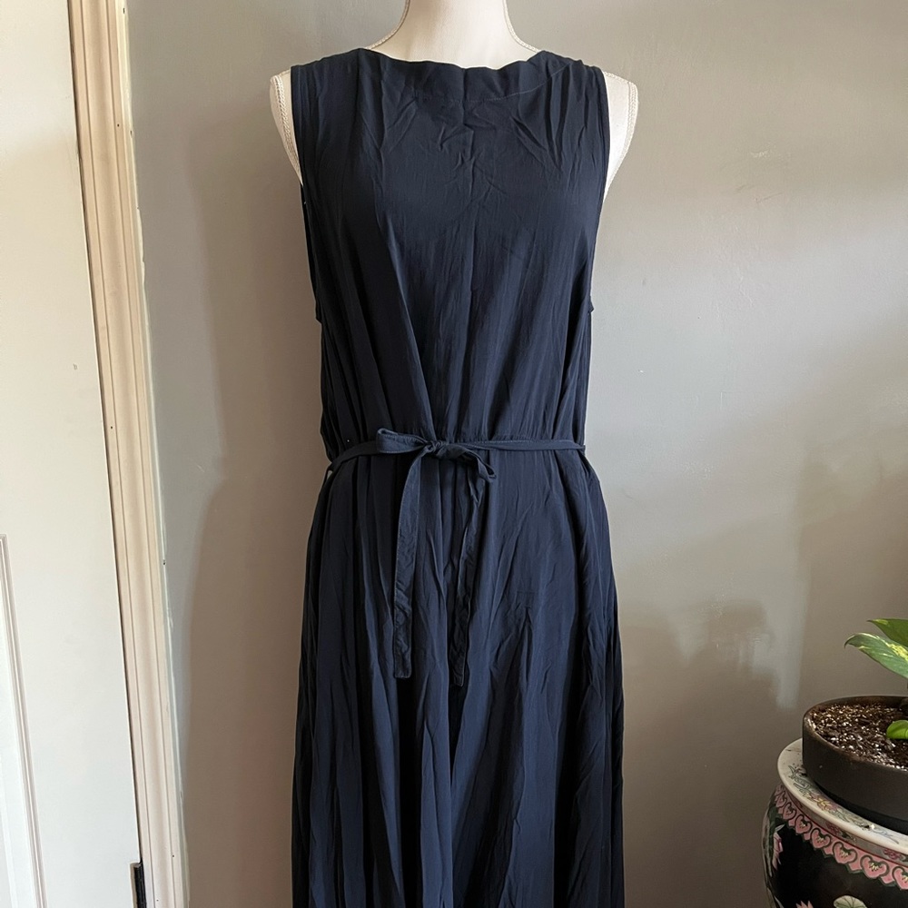 Navy Blue MIDI Cp Shade Dress